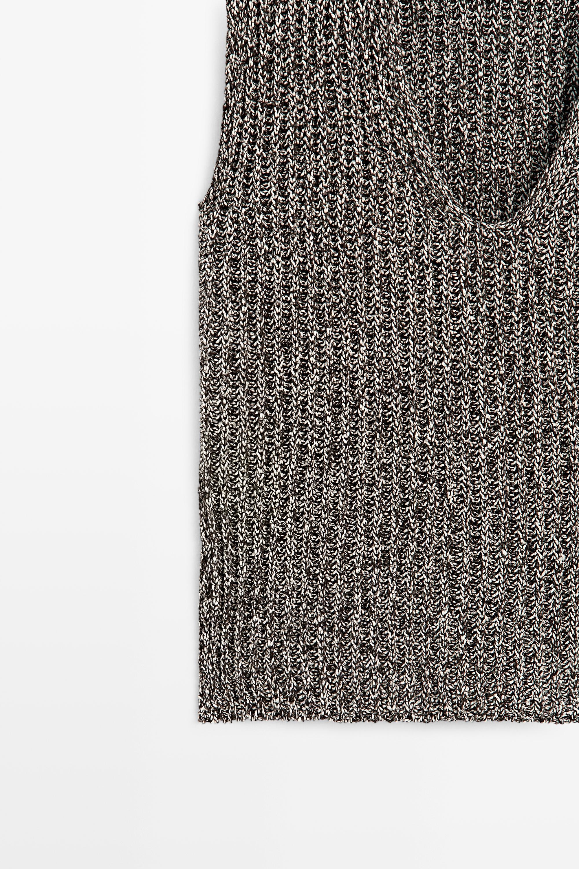 Top en maille chinée de coton mélangé